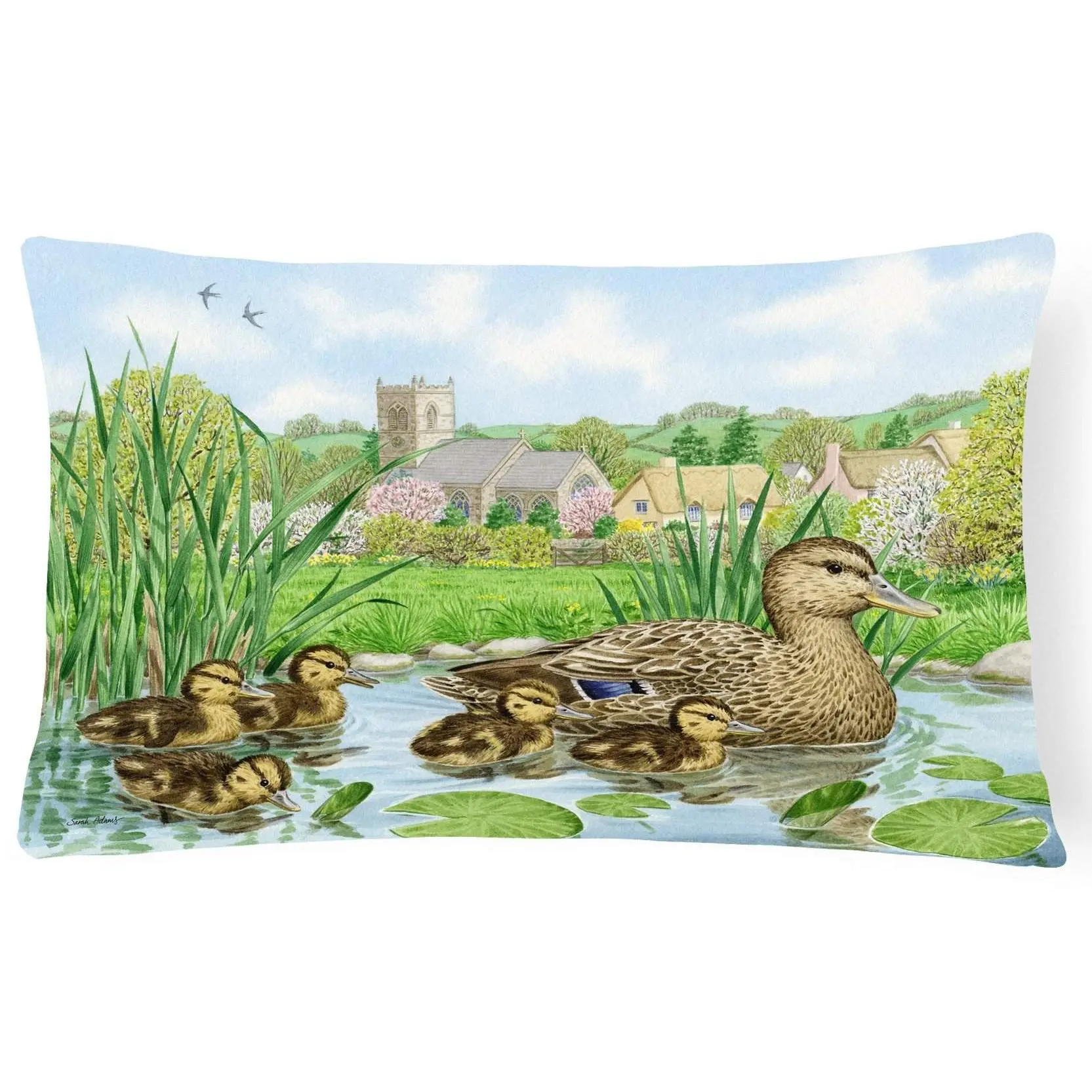 Mallard Duck Fabric Cushion, Fade Resistant Decorative Pillow with Superior Local Craftsmanship, Model ASA2178PW1216