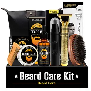 Complete Beard Grooming Kit for Men - Beard Trimmer, Nose Hair Trimmer, Beard Oil & Beard Balm Set
