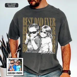 [CUSTOM PHOTO] Comfort Colors Custom Dad Photo Shirt Vintage 90s Bootleg T-Shirt Aesthetic Personalized Father Gift Tee Retro Dad Life Top Custom Father's Day Apparel Spirit Era Art