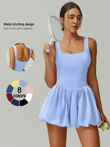 Women's Sport Dress with Anti-See-Through Lining, High Elastic Fabric for Comfort and Flexibility, Breathable and Stylish Skirt Design