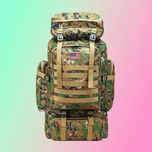 80L Tactical Backpack - Waterproof 600D Oxford Bug Out Bag for Camping/Hunting/Hiking, Military Grade Durable Men's Survival Backpack with Breathable Design, Rugged and Durable Men's Camouflage Backpack Hiking Camping Hunting Fishing