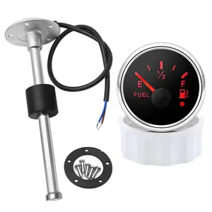Fuel Sending Unit and Gauge Kit 240-33ohm 6" Marine Boat Fuel Sender Set (Black)