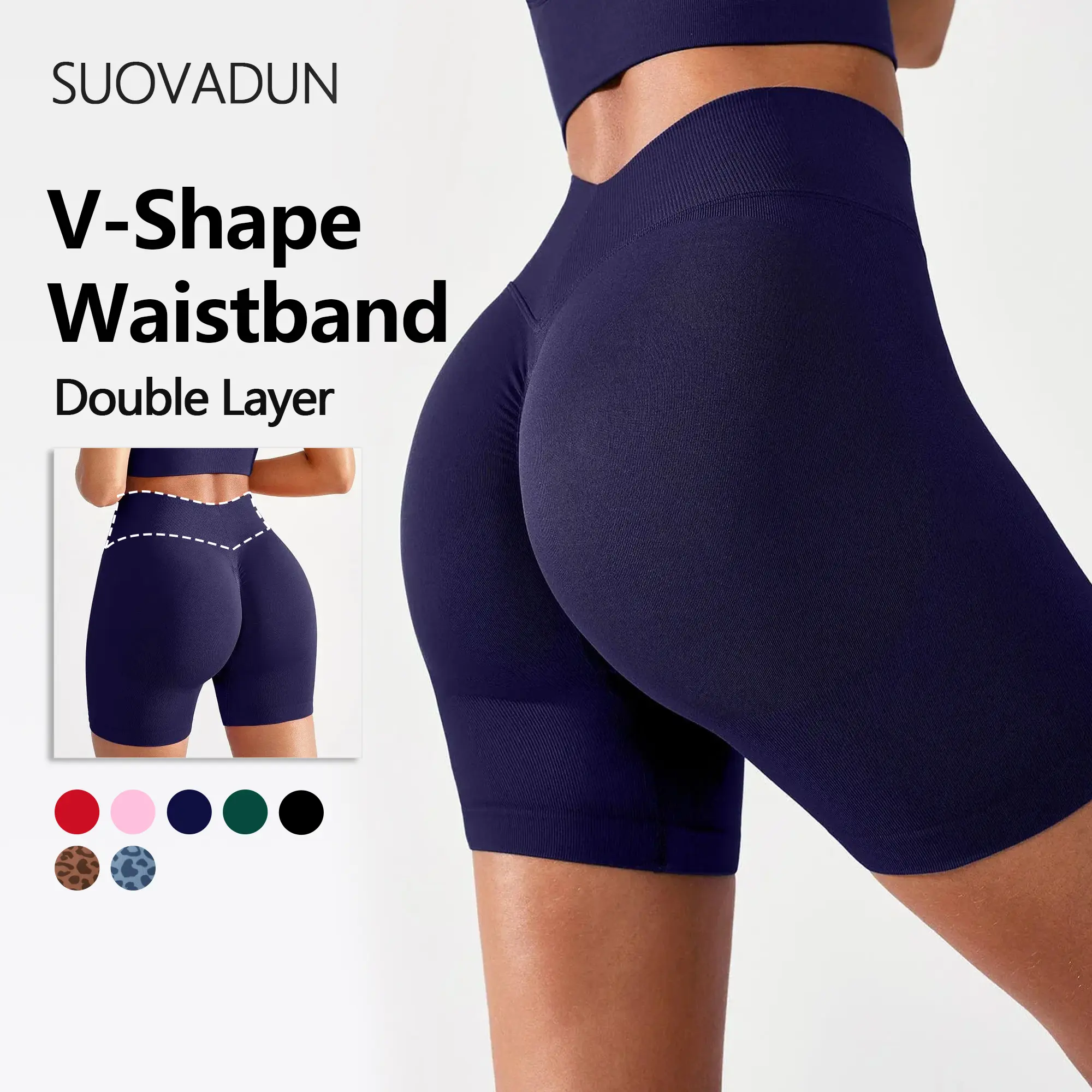 【LIVESTREAM ONLY】SUOVADUN Women Seamless Workout Biker Shorts High Elastic Tummy Control Butt Lifting Shorts Casual Gym Running Cycling Shorts XSL26056