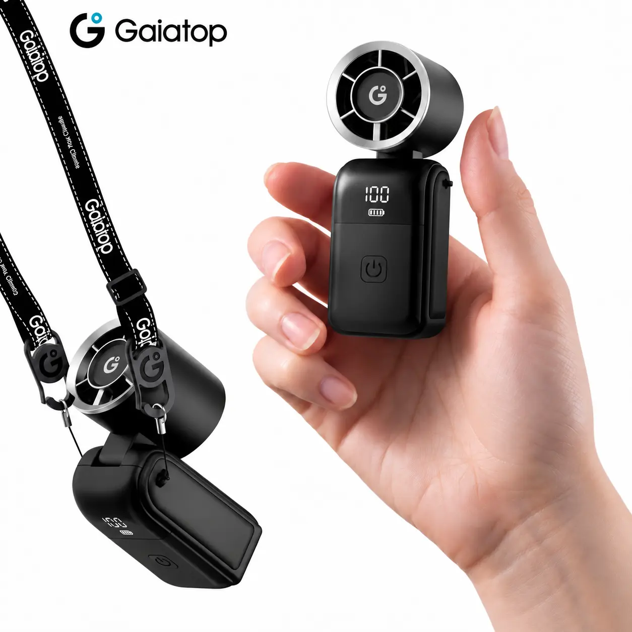 GAIATOP Mini Portable Fan, 15700 RPM Turbo Handheld Fan, 6 Speeds, Up to 15H Battery Life, Rechargeable Pocket Fan with Digital Display, Foldable Personal Fan for Travel, Outdoor & Everyday Use