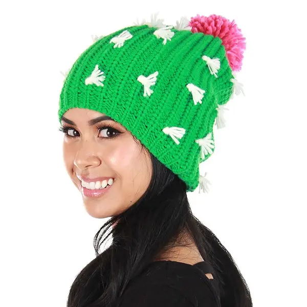 Cactus Knit Slouch Beanie