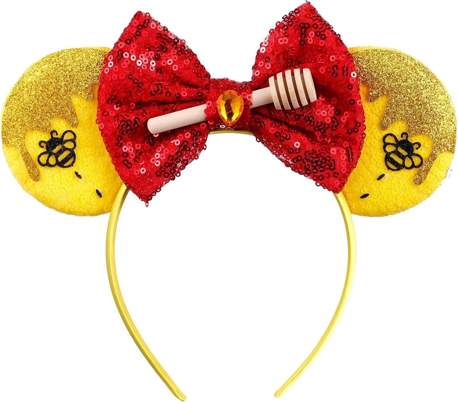 Mouse Ear Glitter Bow Headband for Women and Girls Great for Birthday Party Decorations