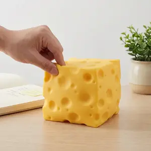 Squishy Cheese Block - Jumbo Soft Squeeze Toy for Sensory Play, Relaxation and Everyday Entertainment