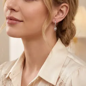 Moissanite 1ct Y2K Glow of Firefly Teardrop Dangle Earrings Valentine's Day Wedding Engagement Anniversary Romantic Elegant Gift Daily Wear