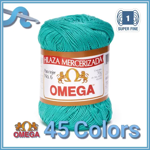Omega No.6 70grs Super Fine Mercerized Cotton Yarn - 280m Ball for Weaving & Knitting - 45 Colors Available - Soft Touch & Unbeatable Brightness