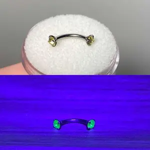 Uranium curved barbell, 316 L surgical steel, 6mm, 8mm, 10mm