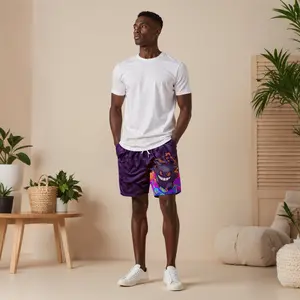 Haunter Evolution Form Purple Unisex Sports Double-Layered Inner Shorts Drawstring Design Men Women Mesh Basketball Shorts 4 Pockets 5.5 Inseam