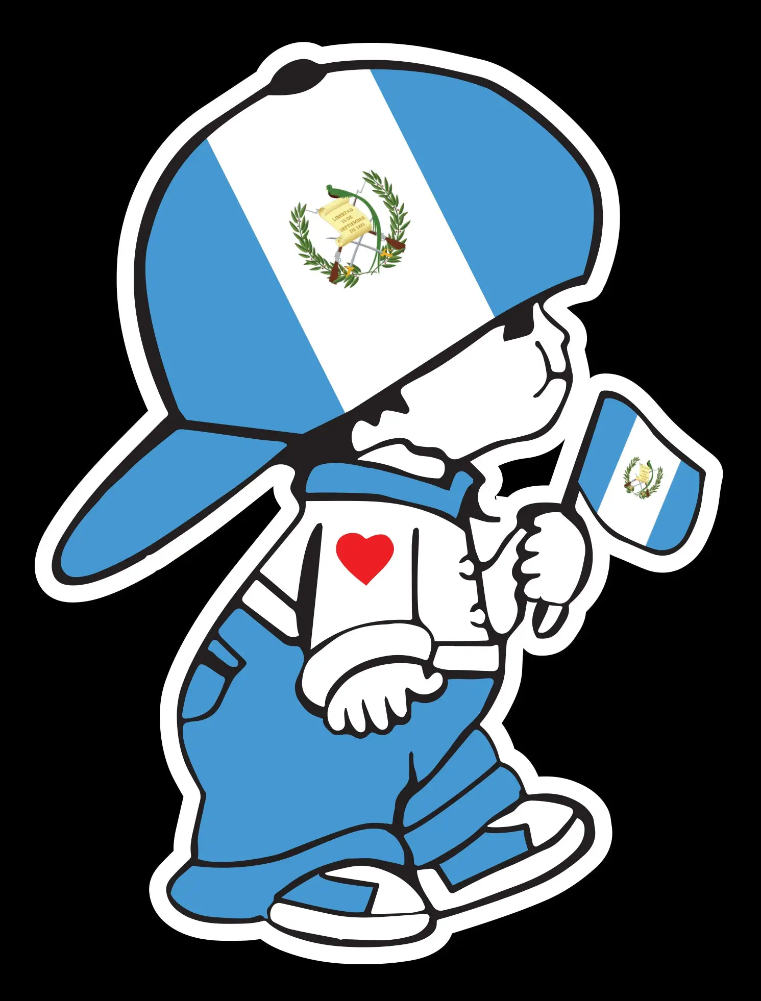 Guatemalan Boy Decal Car Window Vinyl Sticker Guatemala flag with boy Sticker Monito Guatemalan decal