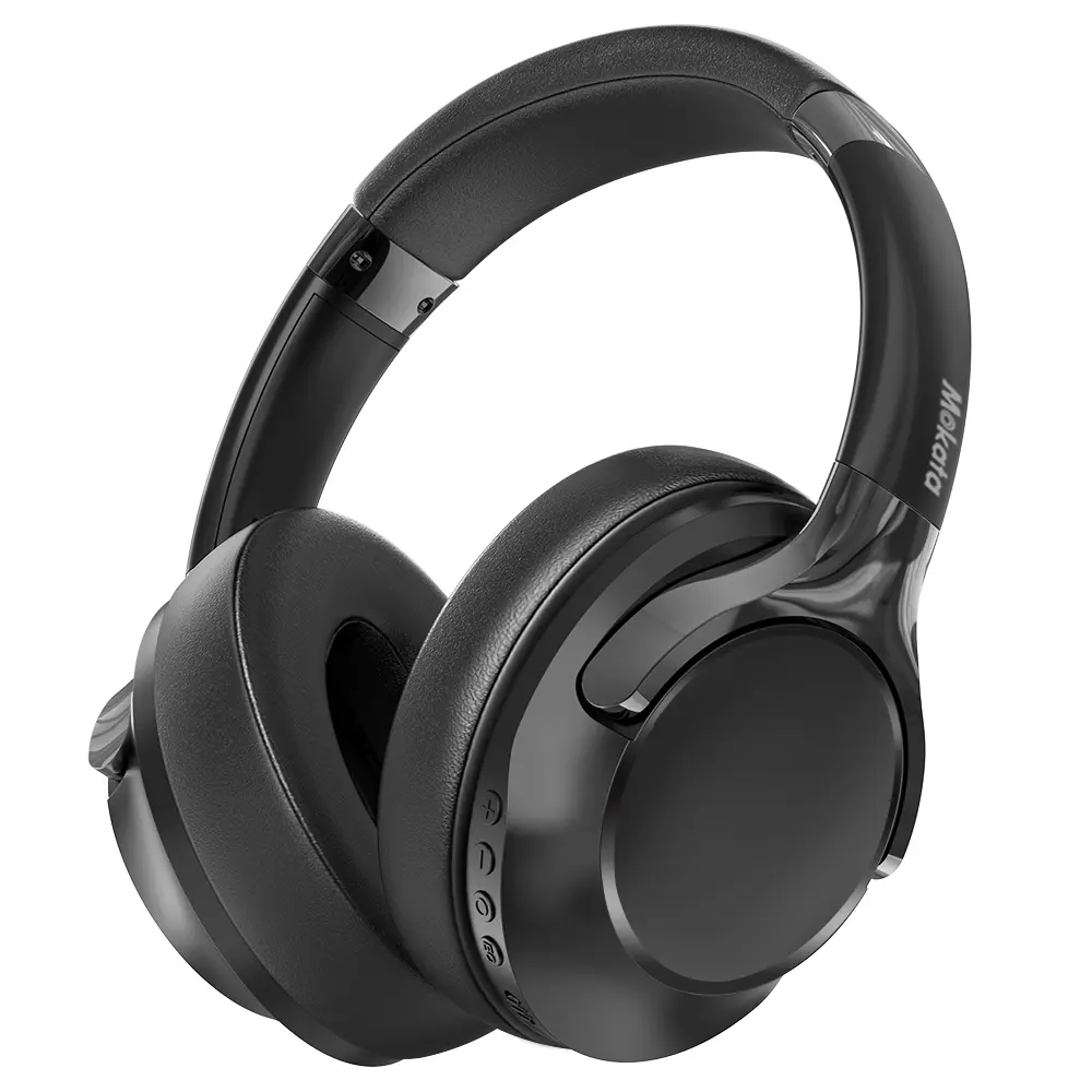 Over Ear Wireless Headphones Bluetooth 5.3 - 68H Playtime Fast Charge, Foldable HiFi Stereo, 6 EQ Modes, Soft Earmuffs, Heavy Bass, Spatial Sound, 3.5mm Port, 300g Lightweight, 2 Cells for Travel Work, Stereo Sound Headphone, Faux Leather, 17×19.5Cm