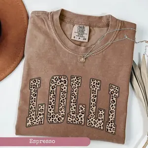 Comfort Colors Leopard Lolli Shirt, Lolli T-Shirt, Lolli Tee, Cute Lolli Shirt, Grandma Gift, Grandmother Shirt, Grandma Mimi Gigi - Printfamily