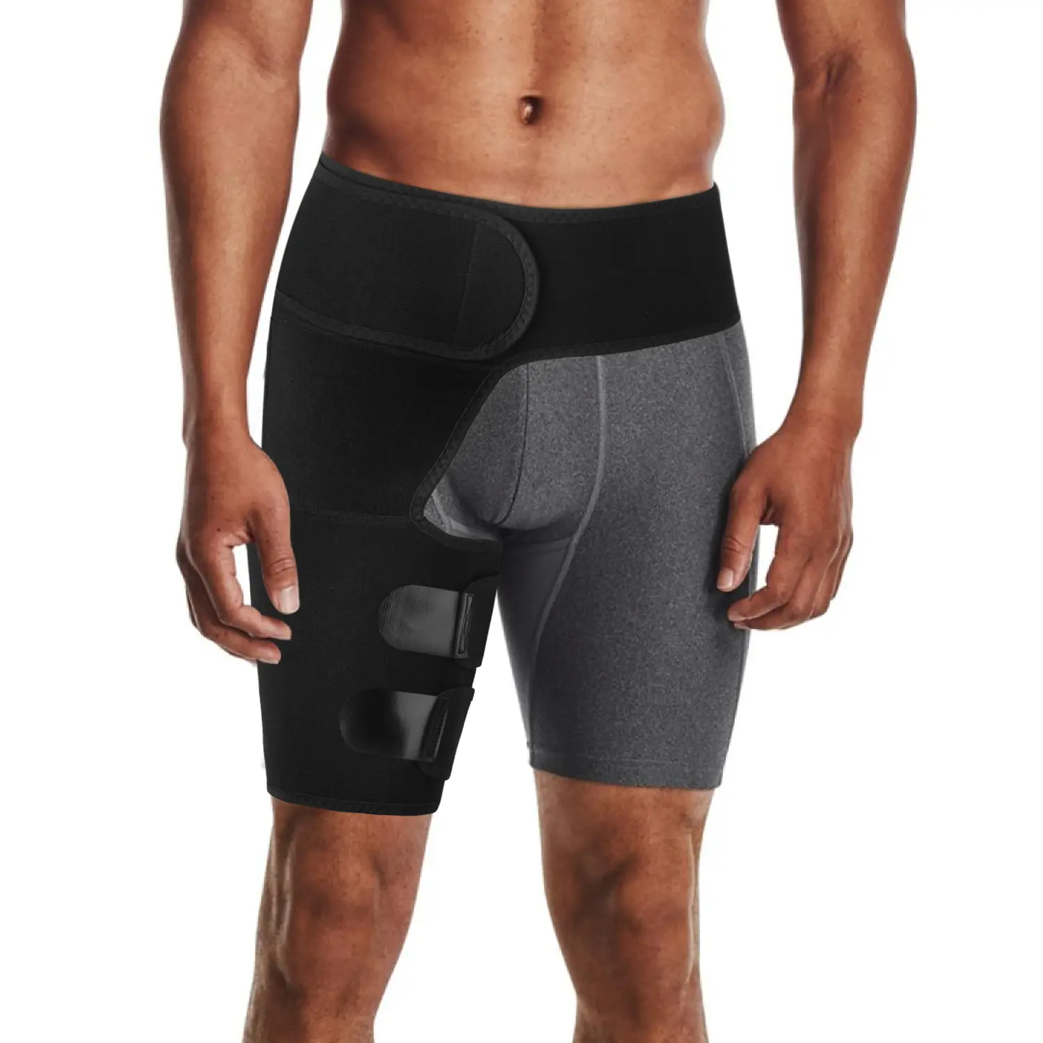 Unisex Hip Brace Support Breathable Neoprene with Elastic Straps for Sciatica Pain Tendonitis Hamstring & Thigh Injuries Dual Velcro Straps Adjustable Comfort Fit