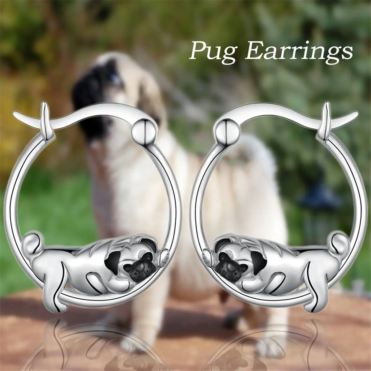 Adorable Lazy Pug Stud Earrings - Whimsical Hypoallergenic Alloy Dog Jewelry, Cute Puppy Accessories for Pet Lovers, Dainty Handcrafted Gift for Women, Playful & Elegant Everyday Charm for Birthdays/Christmas