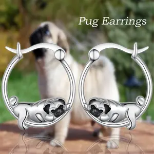 Adorable Lazy Pug Stud Earrings - Whimsical Hypoallergenic Alloy Dog Jewelry, Cute Puppy Accessories for Pet Lovers, Dainty Handcrafted Gift for Women, Playful & Elegant Everyday Charm for Birthdays/Christmas