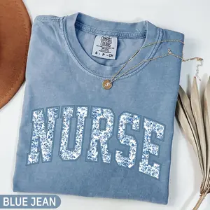 Comfort Colors Nurse Shirt, Toile Floral Nurse Shirt, Cute Nursing Shirt, Gift For Nurse, RN Shirt, Nurse Graduation Graphic Tees For Women