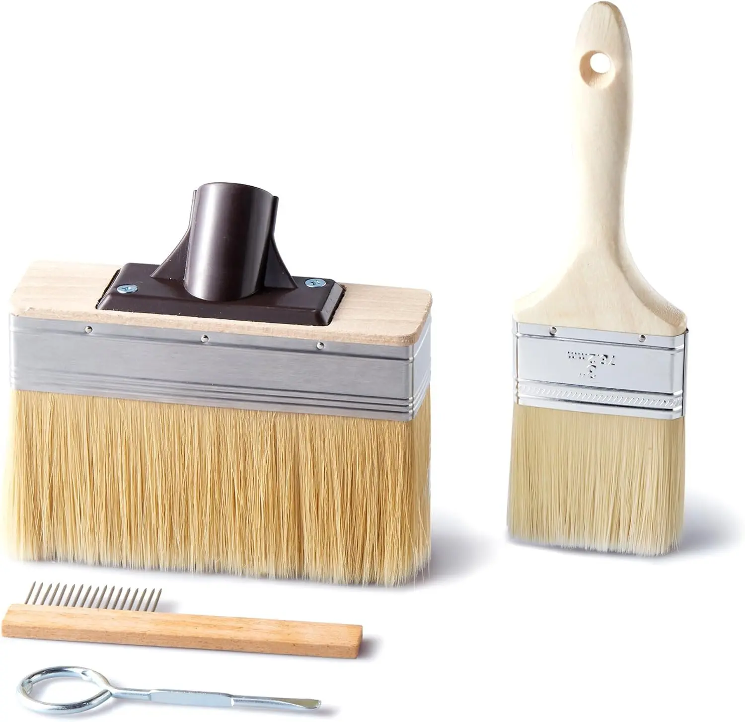 7.5-Inch Deck Stain Brush Applicator, Heavy-Duty Outdoor Deck Stain and Sealer, Including  Stain Brush, Cleaning Comb, and Bottle Openerand