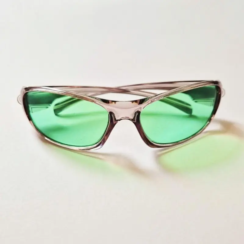 Vintage Unisex Y2K Style Green Translucent Sports Wrap  display picture 2