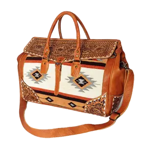 American Darling Floral Embossed Saddle Blanket Tote Bag ADBG516I