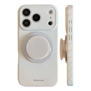 Blue magnetic attachment stand for iPhone 17 Pro Max case, suitable for iPhone 16. Pure color, high-end and simple design.