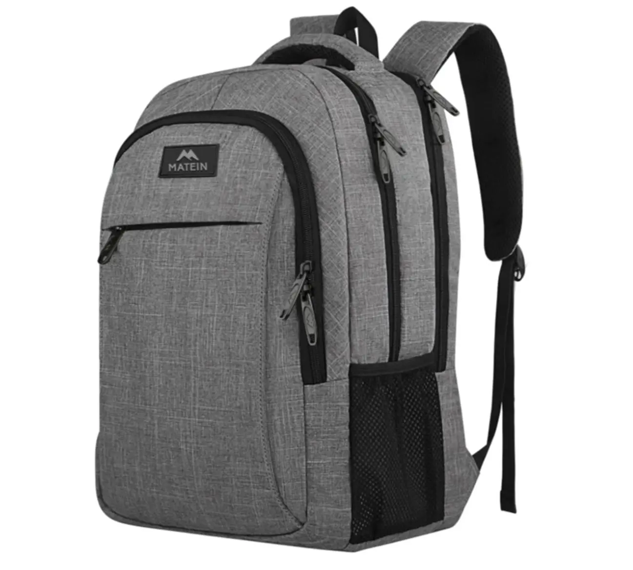 MATEIN Travel Laptop Backpack, Business Anti Theft Slim Sturdy Laptops Backpack Personal Item Bag, Water Resistant College School Computer Bag Gift for Men & Women Fits 15.6 Inch Notebook, Grey | Slim Sturdy Business Daypack, Anti Theft Bookbag