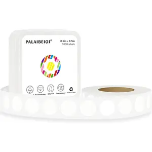 1/2 Inch Dot Stickers,0.5 Inch Removable Round Sticker Labels,Waterproof,Oil Proof,Easy to Apply,for Preschoolers,Crafts, Small Retail Stores,Offices,Garages,Yard Sales (White,1000 Pcs)