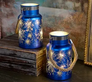 Set of 2 7" Celebration Fireworks Lanterns by Valerie