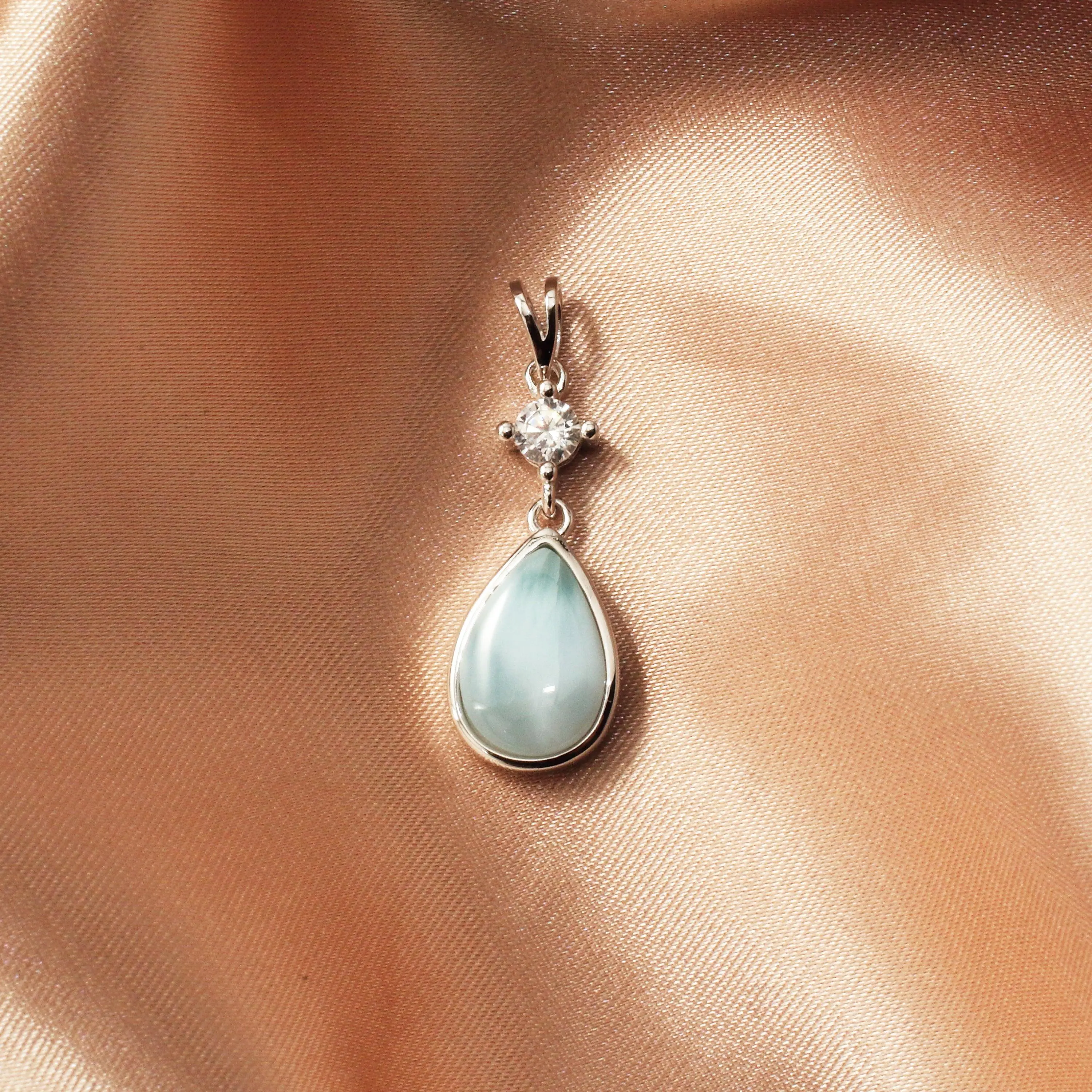 Larimar Teardrop Pendant Necklace Larimar Teardrop Pendant Necklace