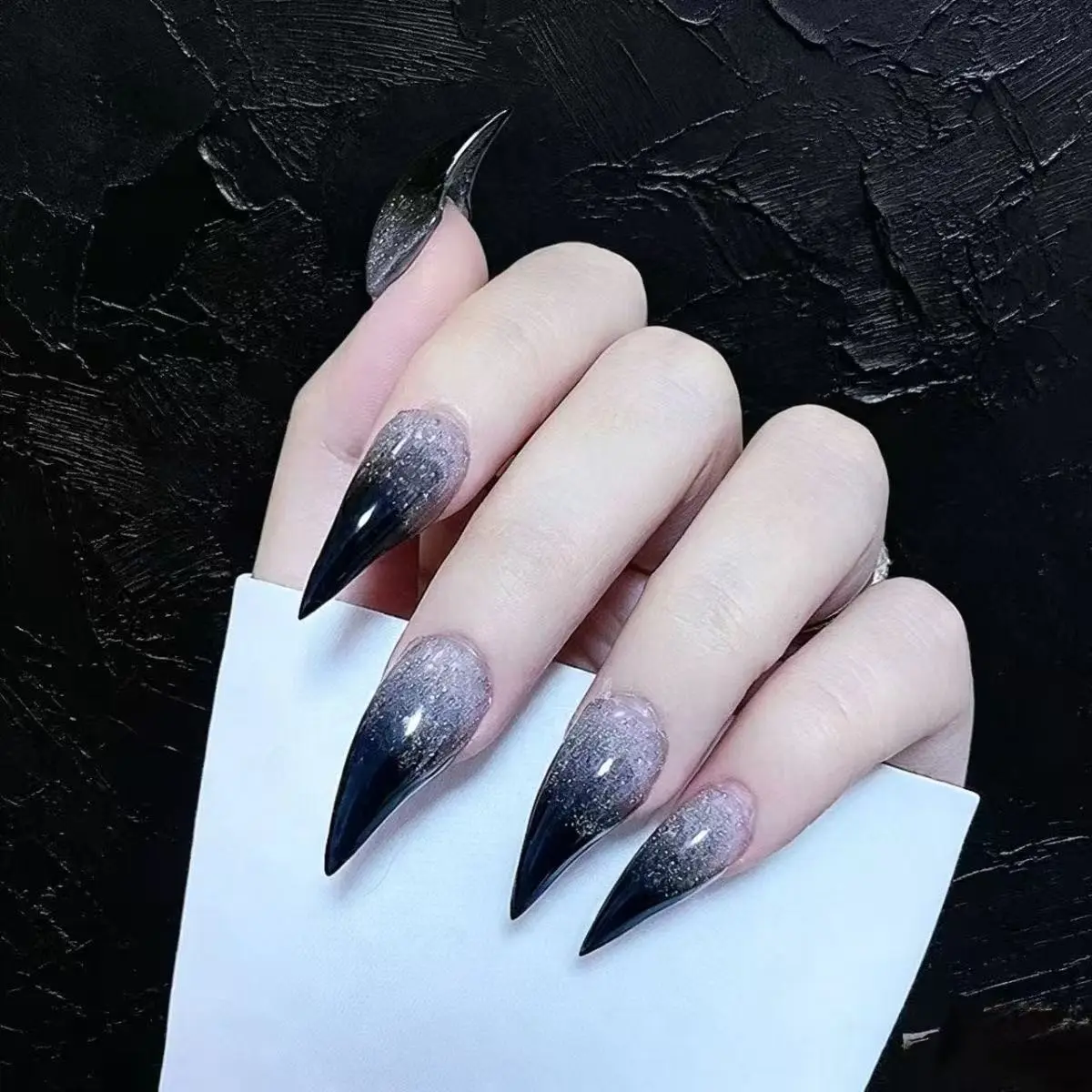 10pcs Handmade Press-On Nails, 3D Cat Claw Dragon Claw Design, Reusable Without Damaging Nails, Perfect for Teachers, Weddings, Acrylic Fake Nails, Handmade Press Ons