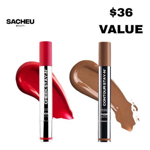 sacheu Build Your Own Sculpt & Blush Duo | Pick Your Contour + Cheek STAY-N Duo | All-Day Waterproof Set
