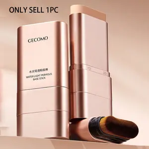 2-In-1 Waterproof Concealer Foundation Stick, Dual-Ended with Brush, Lightweight Moisturizing, Long-Lasting, Natural Finish, All Skin Types