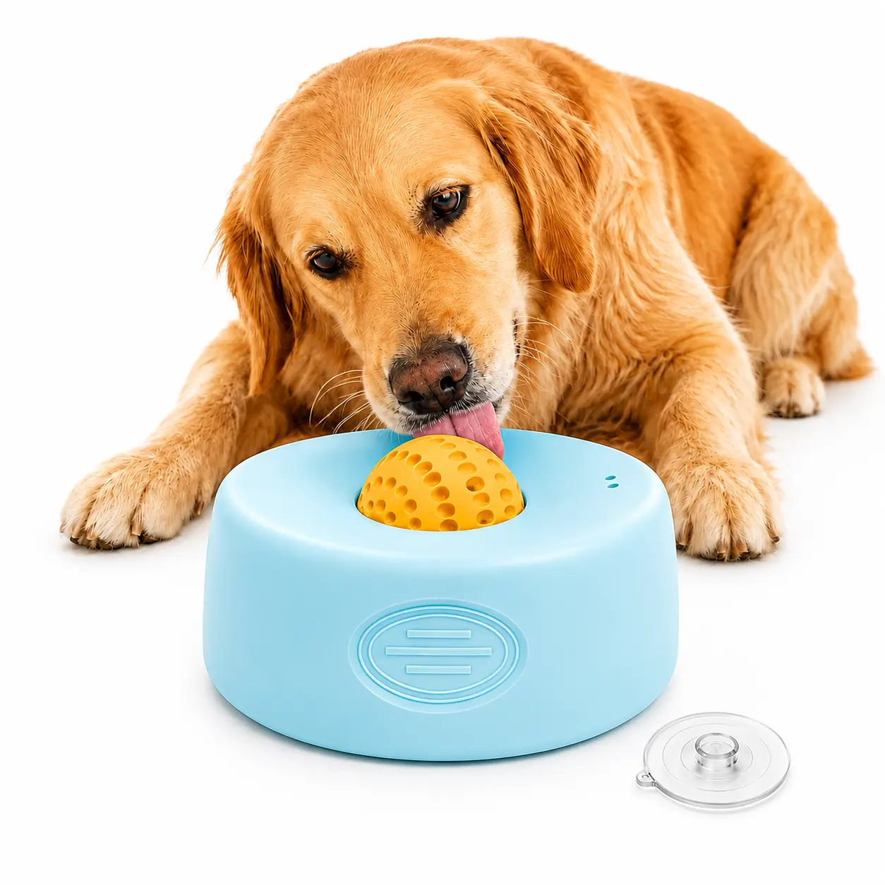 BeComfee Slow Feeder Dog Bowl for Liquid Treats, 400ml No-Spill Dog Licking Bowl with Built-In Rolling Ball & Suction Cup, Bone Broth, Yogurt & Dietary Supplement Feeder for Small and Medium Dogs & Puppies