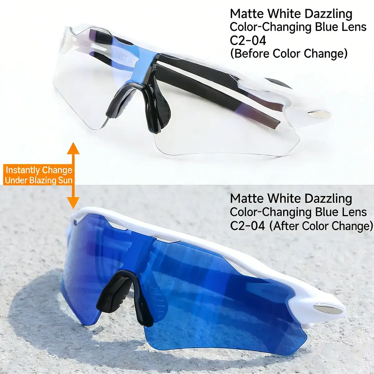 White frames Blue lenses