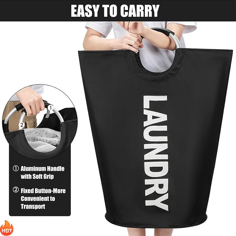 2pcs Large Foldable Laundry Basket Elevated High Quality Half Ring Handle Design Organizer Storage Bin for Clothes Toys