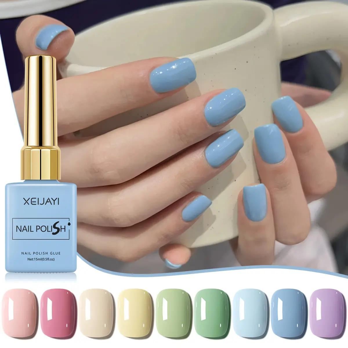 XEIJAYI Square Bottle Gel Nail Polish, 9 Colors — New Trending