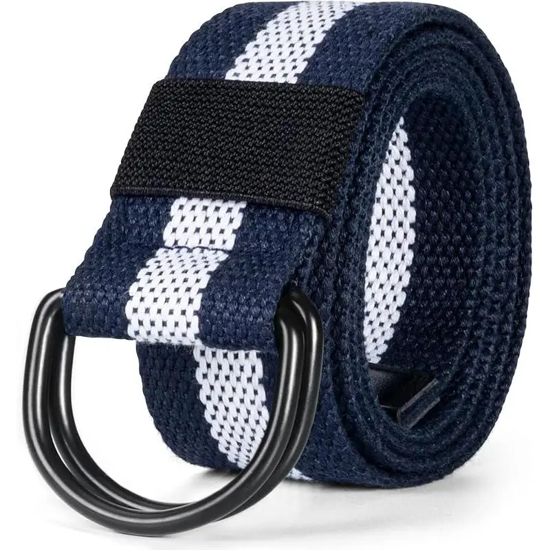 Black Buckle+dark Blue & White