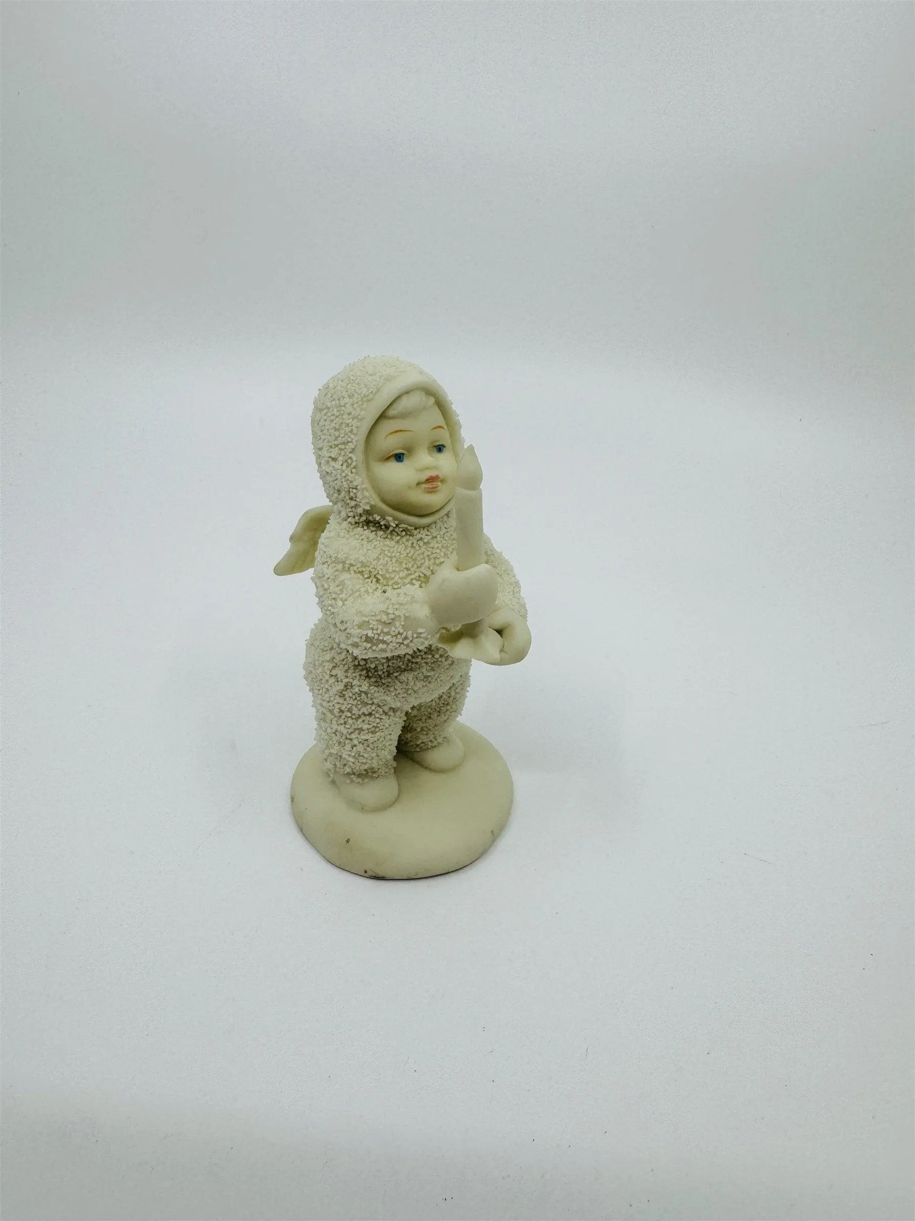 Vintage Dept 56 Snowbabies Angel Candlestick Taiwan Figurine