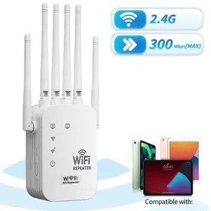 WiFi Extender,2.4G Wireless Signal Booster, 6 Antennas Long Range Repeater, Cover 1000 Sq. Whole House WiFi Coverage, Dual Working Modes, Eliminates Dead Zones for Smart Devices & Online Activities