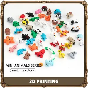 3D Printed Mini Animal Toys with Movable Joints, Cute Cartoon Models for Kids' Playtime & Creative Imaginations