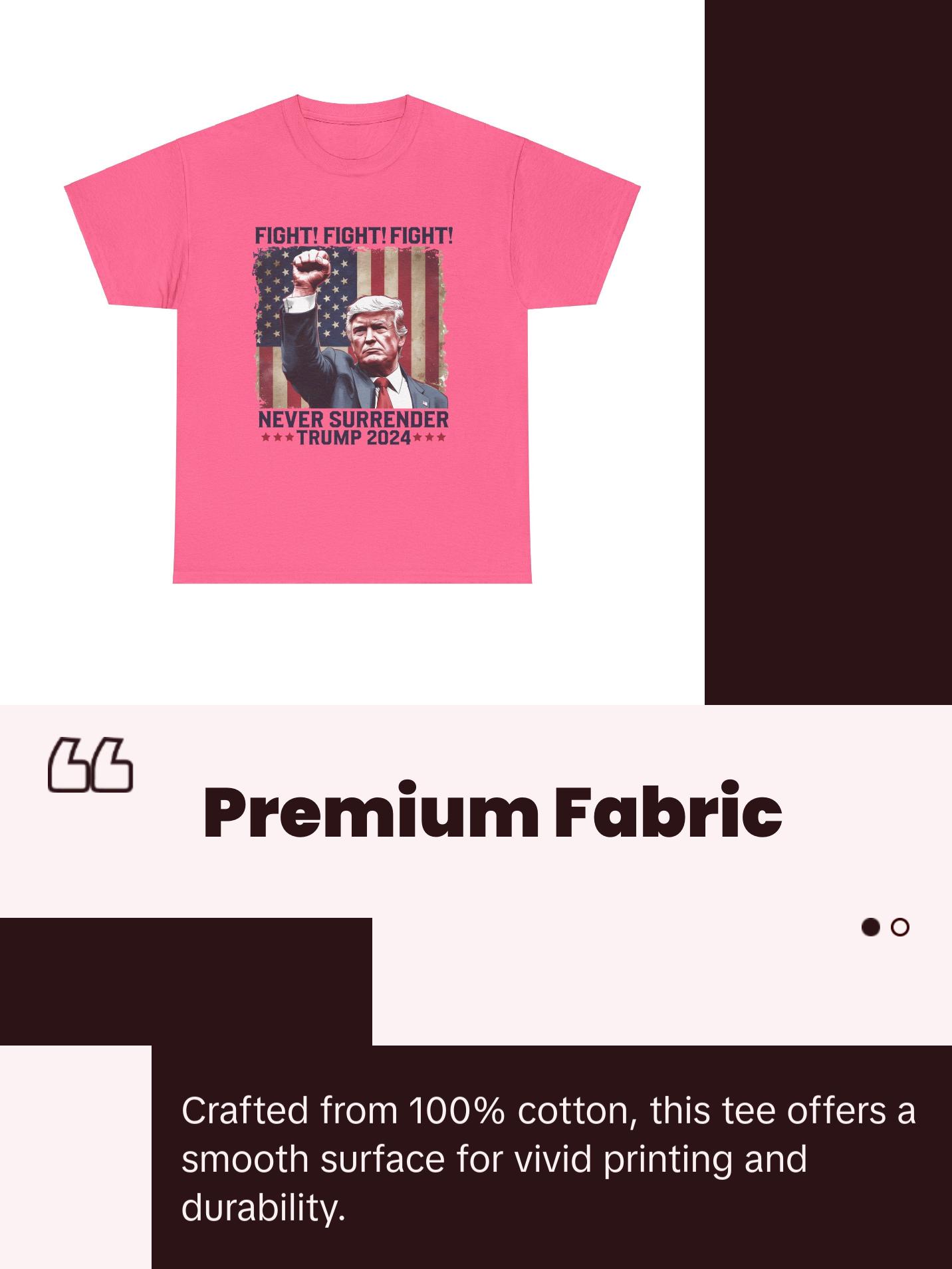 Never Surrender Trump - Unisex Heavy Cotton Tee