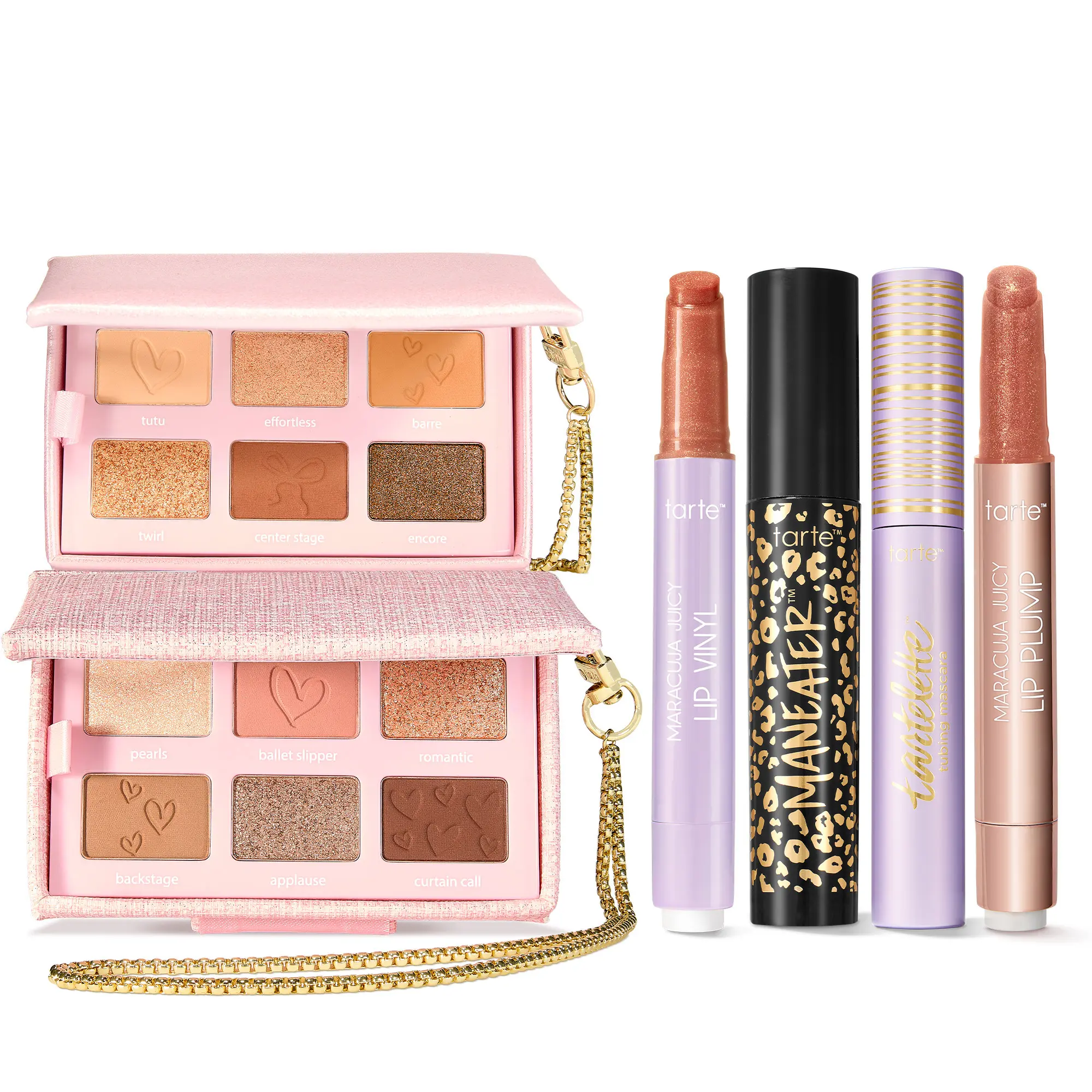 tarte's you know you love me 8-piece collector's set - 2 eyesadow palettes, 2 reusable wristlets, 2 free mascaras & 2 free lips