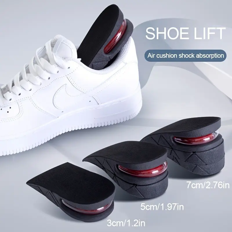 Adjustable Height-Boosting Insoles, Height Increasing Insole, 1 Pair, Invisible Air Cushion Design, Non-Collapse Support for Shoes & Boots, Comfort Enhancer, Active