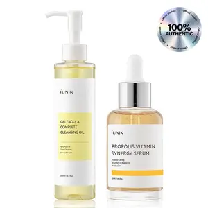 IUNIK Calendula Complete Cleansing Oil (6.7 fl oz) and IUNIK Propolis Vitamin Synergy Serum (1.69 fl oz)
