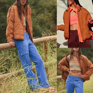 Yeokou Womens Quilted Puffer Jackets Lightweight Zipper Short Winter Coat with Pockets