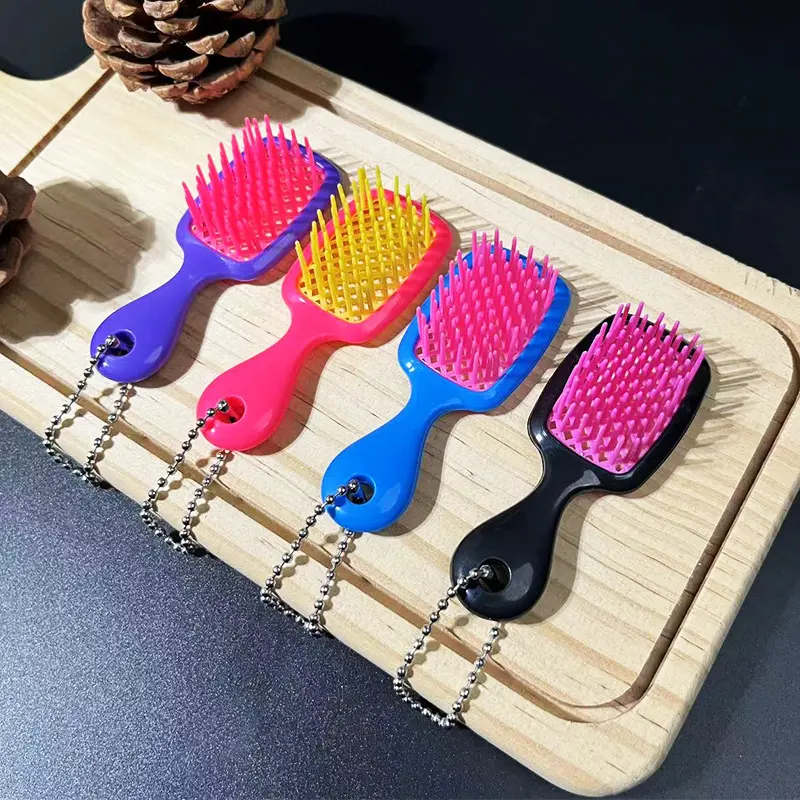 2pc massage comb, styling comb, hairdressing honeycomb hole comb, plastic keychain accessory