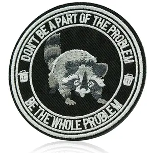 1 Count Don't Be A Part of The Problem Be The Whole Problem Patch, 3'' Embroidered Hook and Loop Patches, Funny Animals Appliques for Backpacks, Trucker Hats, Lunch Bags, Vests, Jackets, Halloween, Unique Embroidery