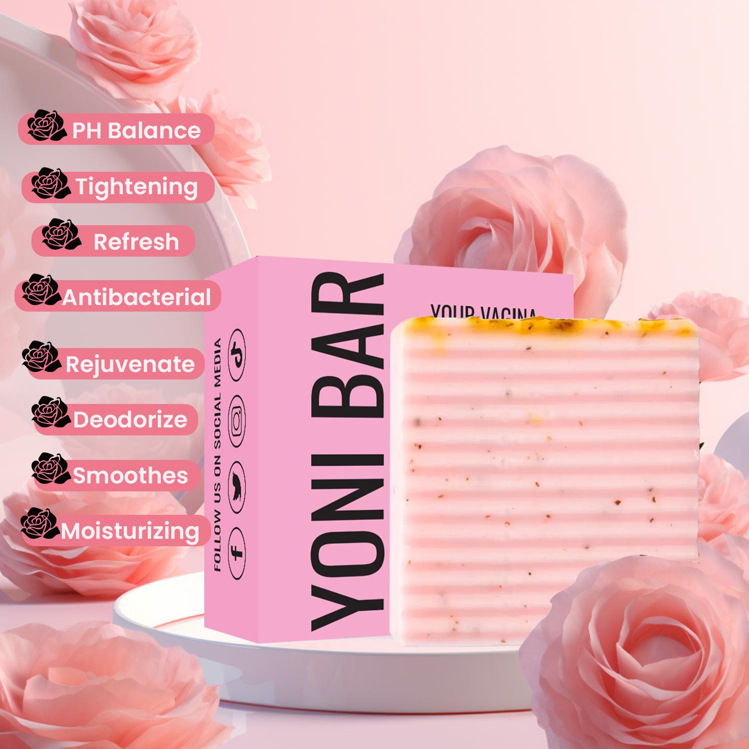 BISUTANG 》Feminine Care Soap Set – 3PCS / 2PCS Rose & Mint Essential Oil Body Soap, Refreshing & Nourishing Cleanse with Avocado, Olive, Peppermint & Tea Tree Oils, Biodegradable Formula