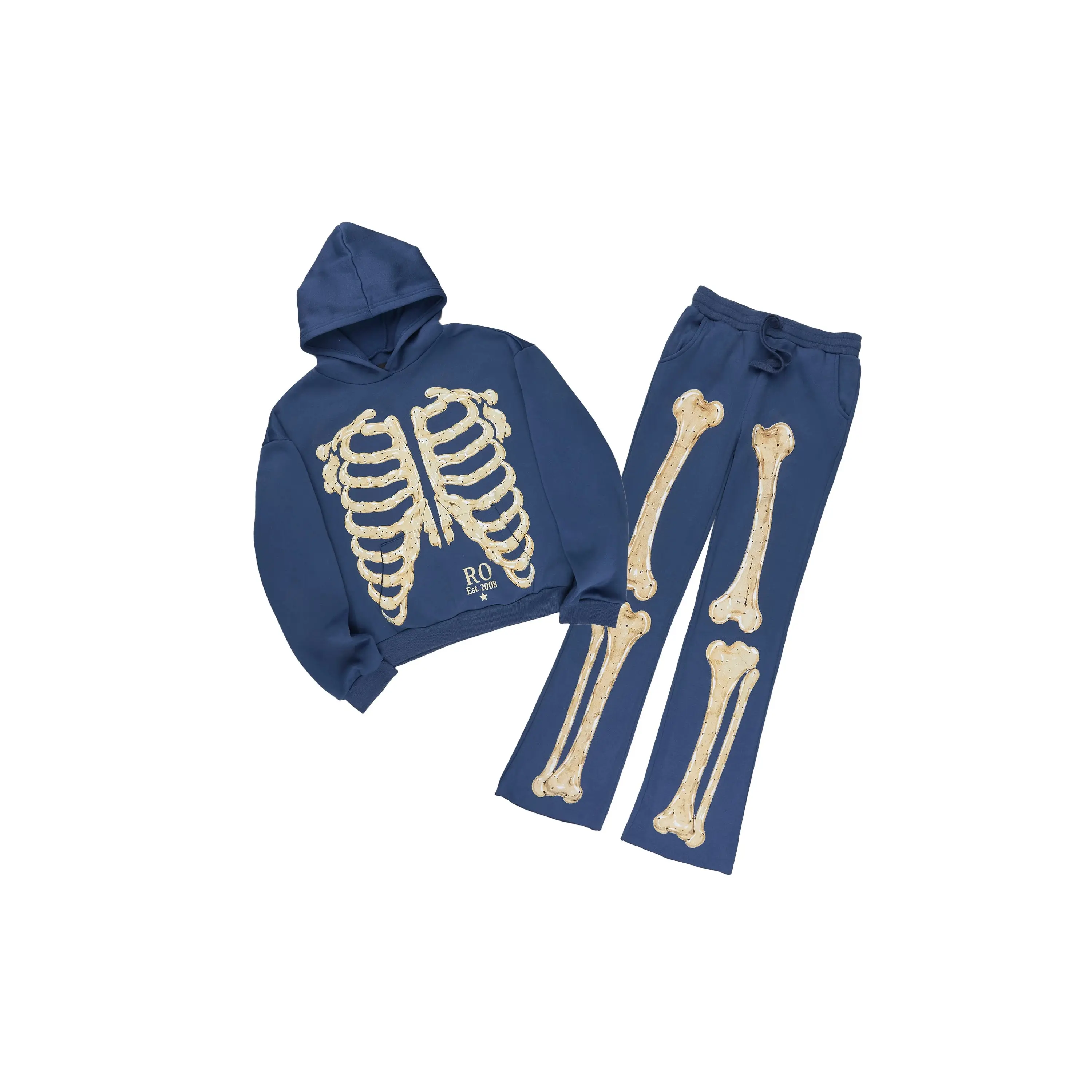 Boys Misrev Toddler Navy/Beige Stacked Hoodie Track Set